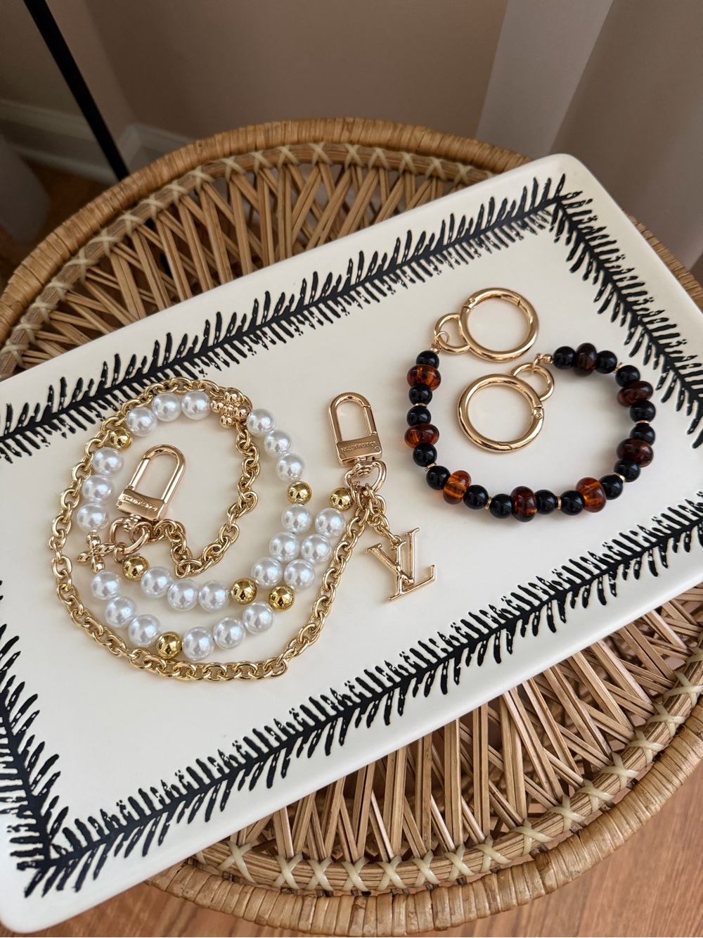 Gold and Pearl Beaded Bag Chains Bundle